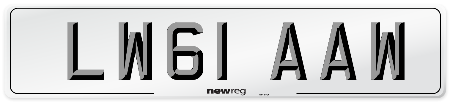 LW61 AAW Number Plate from New Reg
